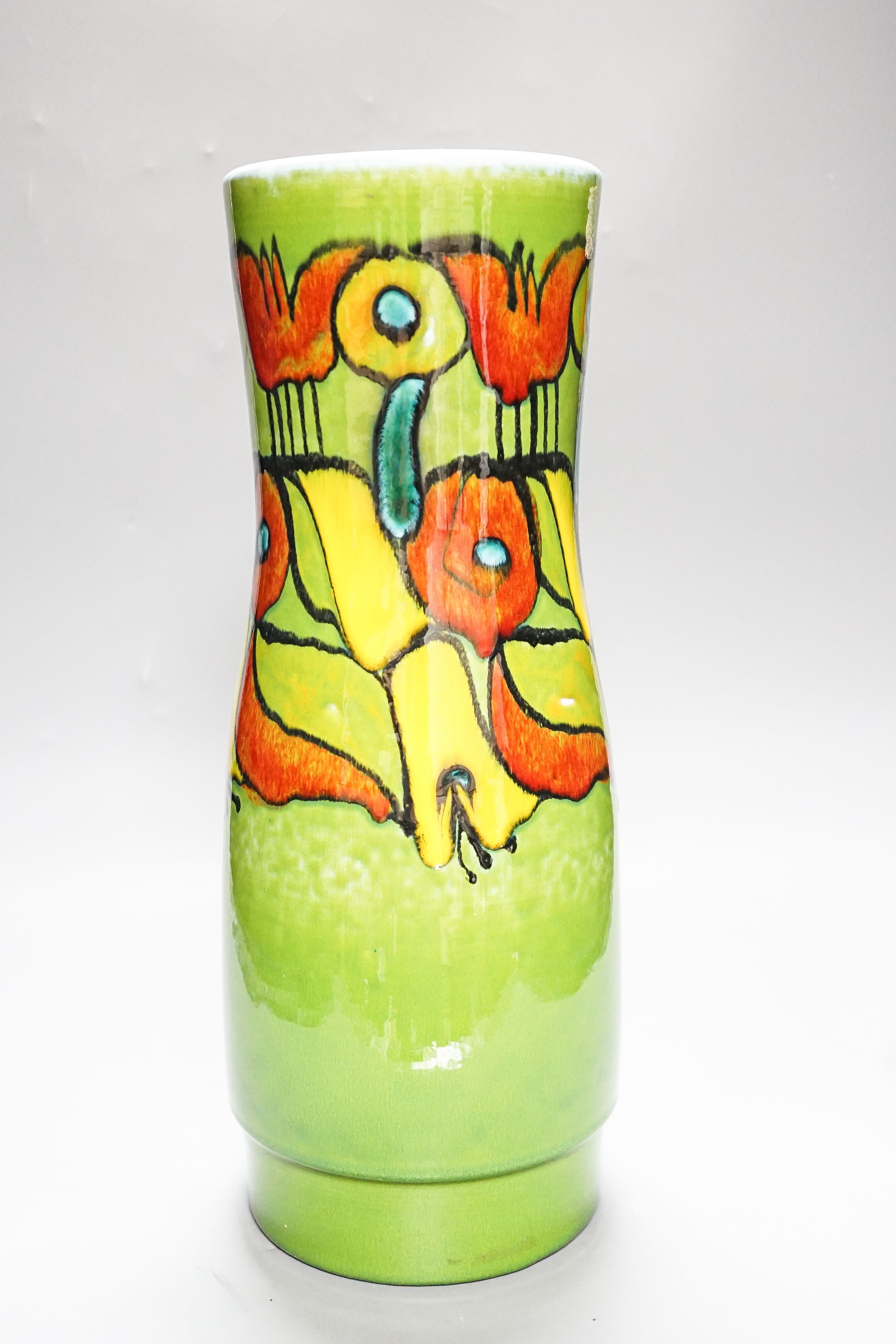 A large Poole pottery vase painted by Ros Sommerfelt 40cm